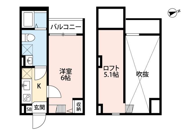 FERRIS林寺(1K/1階)の間取り写真