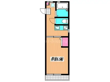 カーサヴェルデ(1K/1階)の間取り写真