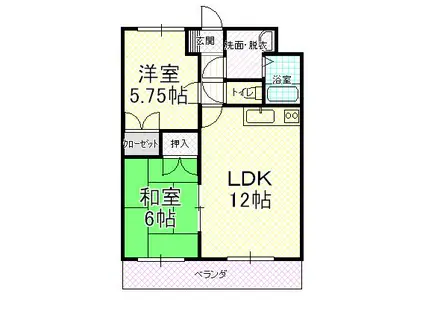ヴェルドミール(2LDK/2階)の間取り写真