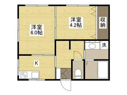 メゾンエル沖野上(2K/3階)の間取り写真