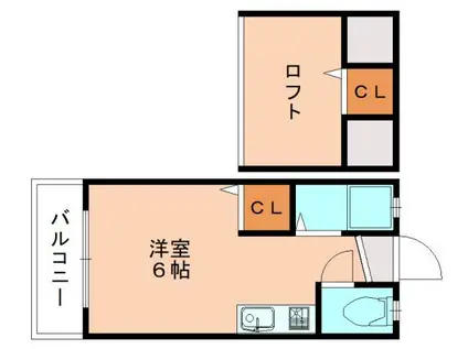 ウィング福間駅前II(ワンルーム/2階)の間取り写真