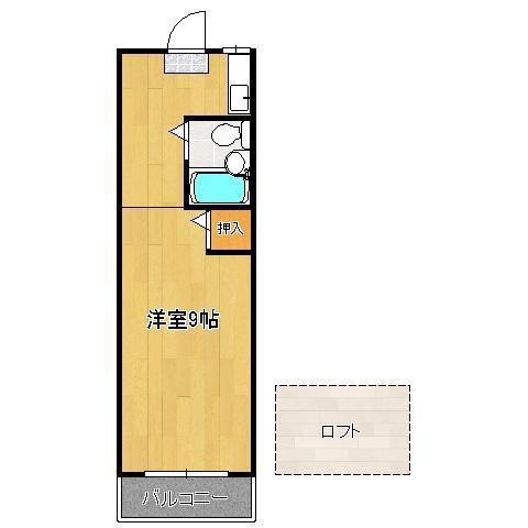 ジョイフル東鳴水(ワンルーム/2階)の間取り写真