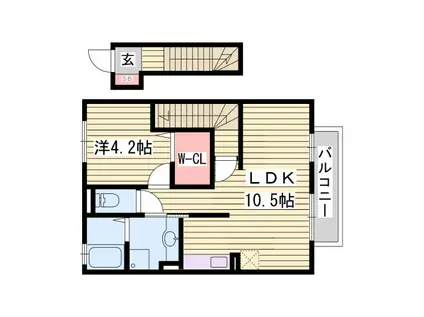 セジュールAMIKAIII(1LDK/2階)の間取り写真