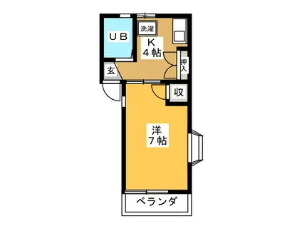 リヴェール・S(1K/2階)の間取り写真