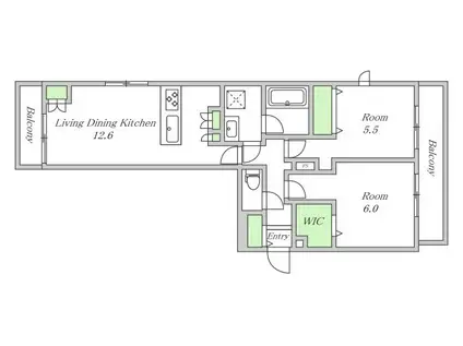 & FUMINOSATO(2LDK/2階)の間取り写真