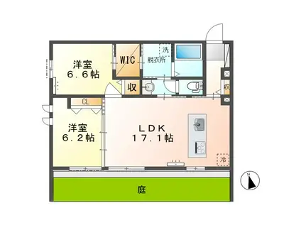 EX MAISON(2LDK/1階)の間取り写真