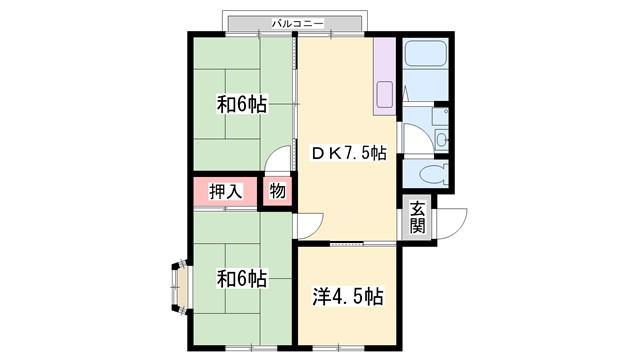 ハイアベニュー双葉C(3DK/1階)の間取り写真