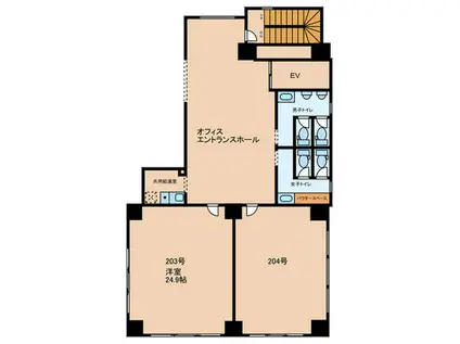 ラ・ペーシュ天王寺(ワンルーム/2階)の間取り写真