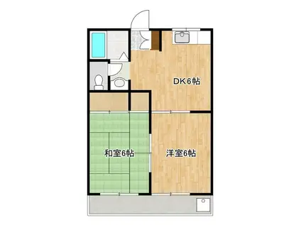 ルミエール一吉II(2DK/2階)の間取り写真