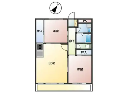 リバーサイド東川口NO.1(2LDK/1階)の間取り写真