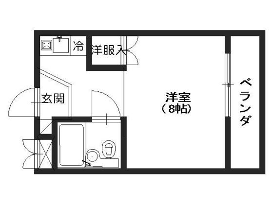 ハイネ長束21(ワンルーム/2階)の間取り写真