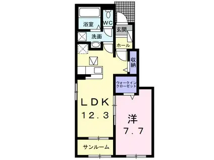 メゾン ド ファミーユ I(1LDK/1階)の間取り写真