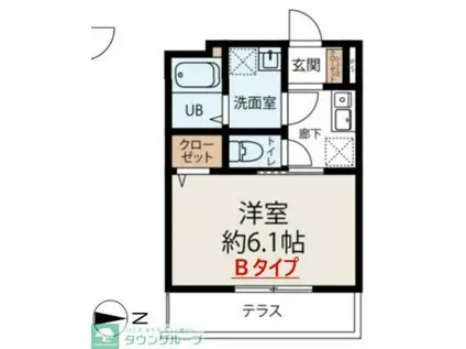 パークヒルズ ザ・見沼(1K/2階)の間取り写真