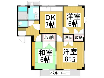 小柴見ハイツ(3DK/2階)の間取り写真