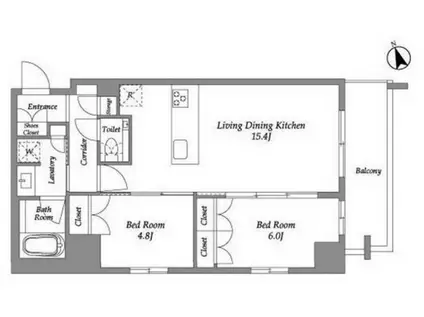 ENETIAL代官山(2LDK/7階)の間取り写真