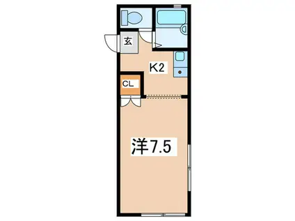 アルポンテ(1K/1階)の間取り写真