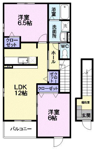 パルテールヒルズ(2LDK/2階)の間取り写真