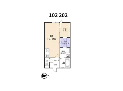 VENT VERT (1LDK/1階)の間取り写真