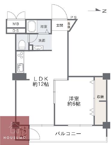 パルムハウス曽根(1LDK/2階)の間取り写真