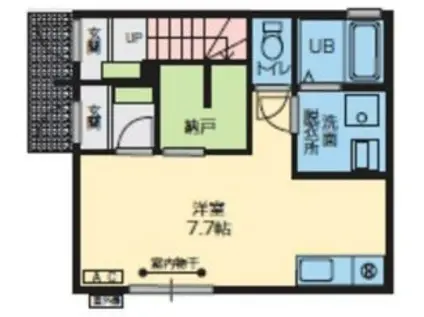 UNIR長田町(ワンルーム/1階)の間取り写真