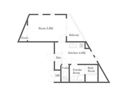 カイルア・ヴィラ(1DK/2階)の間取り写真