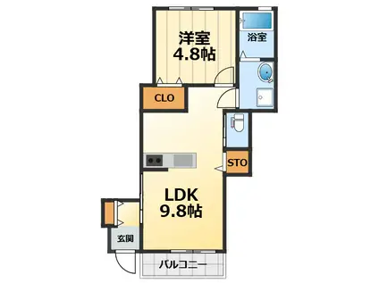 コンフォートエガミ(1LDK/1階)の間取り写真