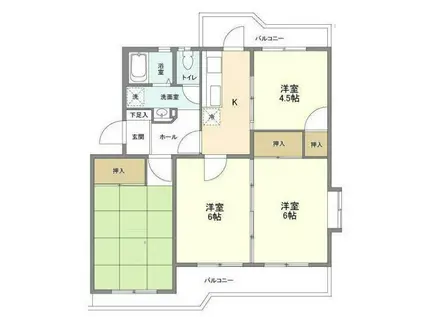 市ヶ谷加賀町アパート E棟(4K/5階)の間取り写真