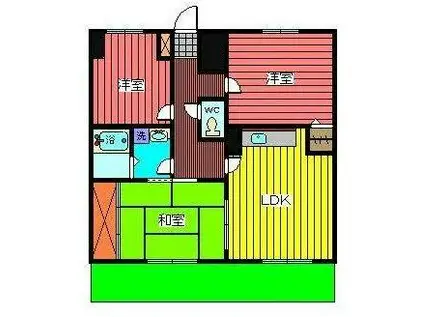 リヴェール川口(3DK/1階)の間取り写真