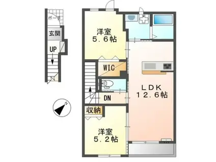 ウィステリア北条(2LDK/2階)の間取り写真