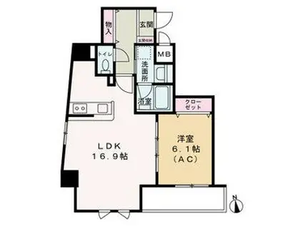 COMO PALACIO 日暮里(1LDK/3階)の間取り写真