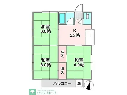 第7正美荘(3K/2階)の間取り写真