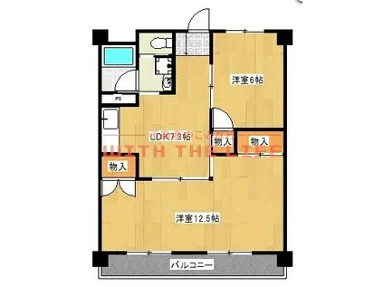 三嶋ビル(2DK/2階)の間取り写真