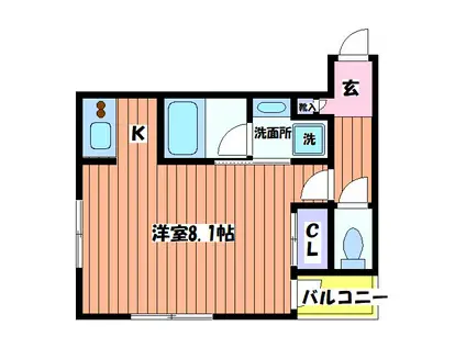 パルゼ立川錦町(1K/3階)の間取り写真