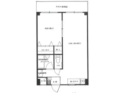 メゾン原(1LDK/1階)の間取り写真
