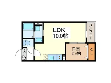 JACK YOKOTA II(1LDK/1階)の間取り写真