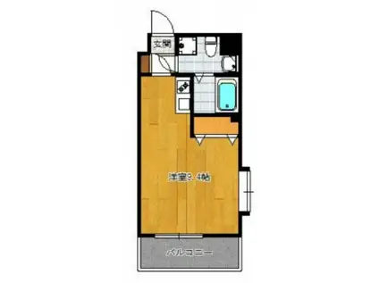 ローズモントフレア舞鶴(ワンルーム/2階)の間取り写真