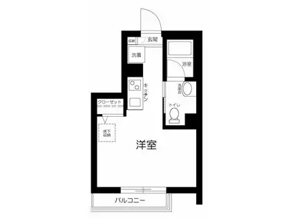 ワクラス中野(1K/1階)の間取り写真