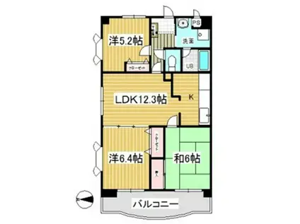 リーセント石神井台(3LDK/3階)の間取り写真