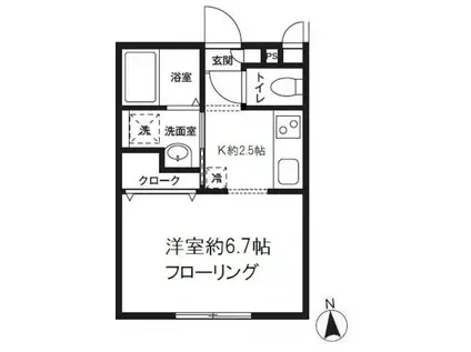 スカイコート(1K/1階)の間取り写真