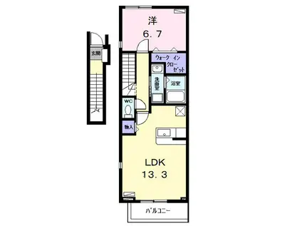 ファミリエール(1LDK/2階)の間取り写真
