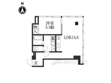 八木ビル(1LDK/3階)の間取り写真