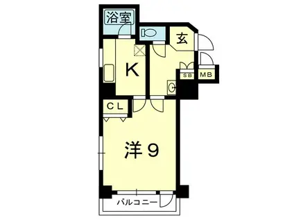 プレザント新屋敷(1K/2階)の間取り写真