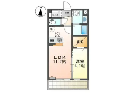 JR山陽本線 東福山駅 徒歩16分 2階建 築7年(1LDK/1階)の間取り写真