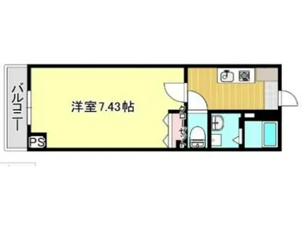 ハウゼ御所の社(1K/2階)の間取り写真