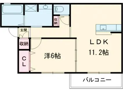 グレイス・ヴィラ(1LDK/1階)の間取り写真