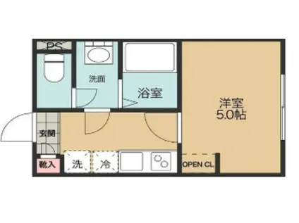 FLOWERGARDEN暮(1K/4階)の間取り写真