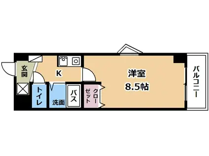 APEX FLAT R(1K/1階)の間取り写真