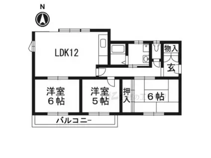 フレア五十鈴(3LDK/1階)の間取り写真