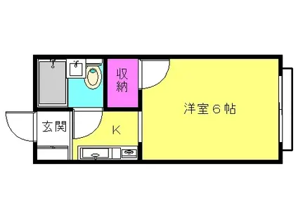 グリーンハイツ浜の宮B(1K/2階)の間取り写真