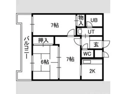 アルファスクエア円山(2LDK/9階)の間取り写真